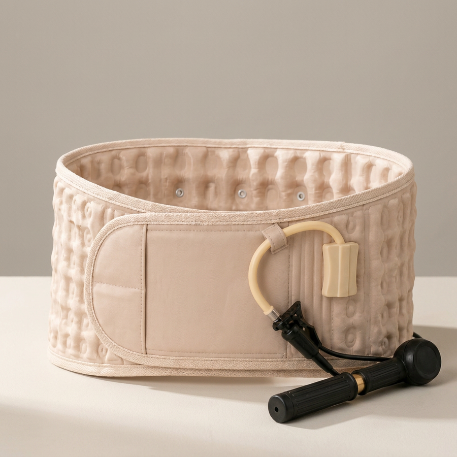 Halden Lumbar Decompression Belt — front view, deflated
