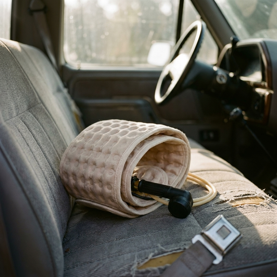 Halden Lumbar Decompression Belt — in truck seat lifestyle